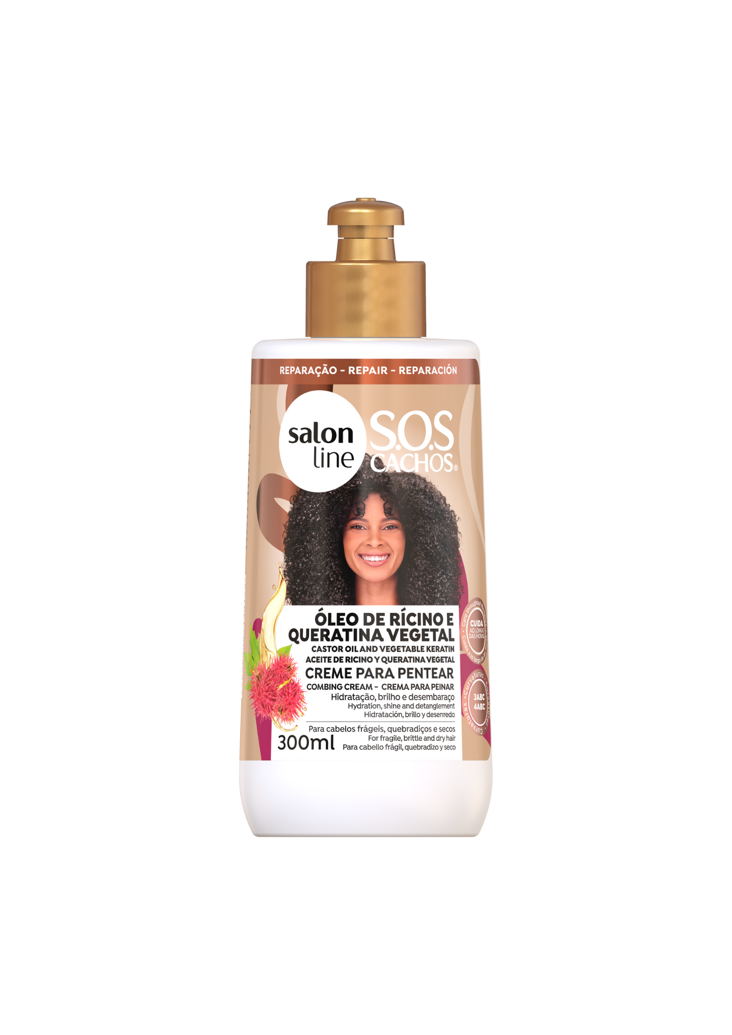 Salon Line SOS Cachos Keratin und Rizinusöl leave-in-conditioner für lockiges Haar