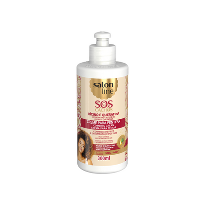 Salon Line S.O.S Cachos Combing Cream Keratin and Castor Oil 300 g