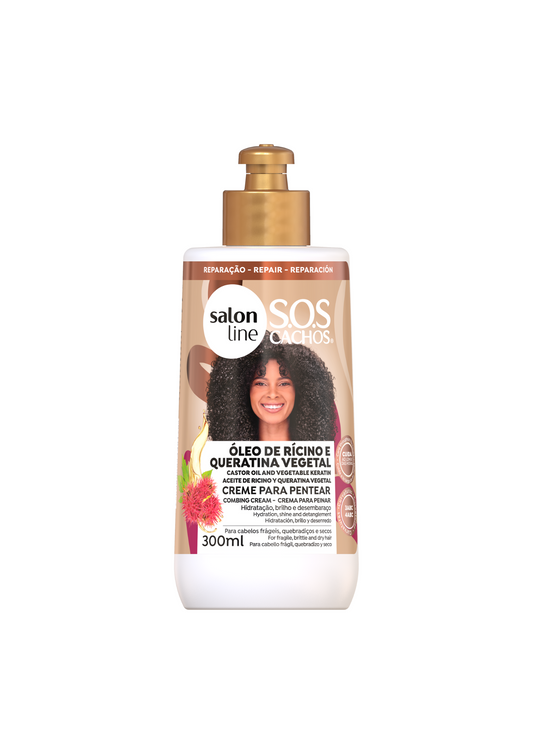 Salon Line SOS Cachos Keratin und Rizinusöl leave-in-conditioner für lockiges Haar
