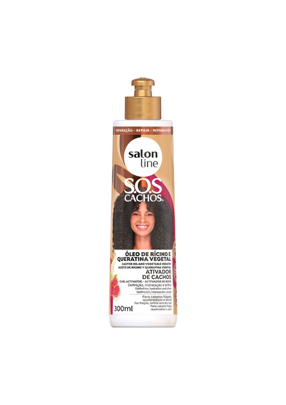 Salon Line SOS Cachos Keratin und Rizinusöl Lockenaktivator für lockiges Haar