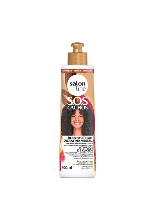 Salon Line SOS Cachos Keratin und Rizinusöl Lockenaktivator für lockiges Haar