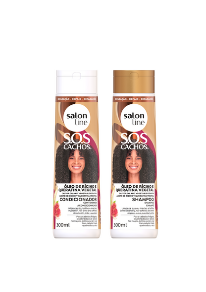 SOS Cachos Castor Oil & Keratin Set – Conditioner für definierte Locken