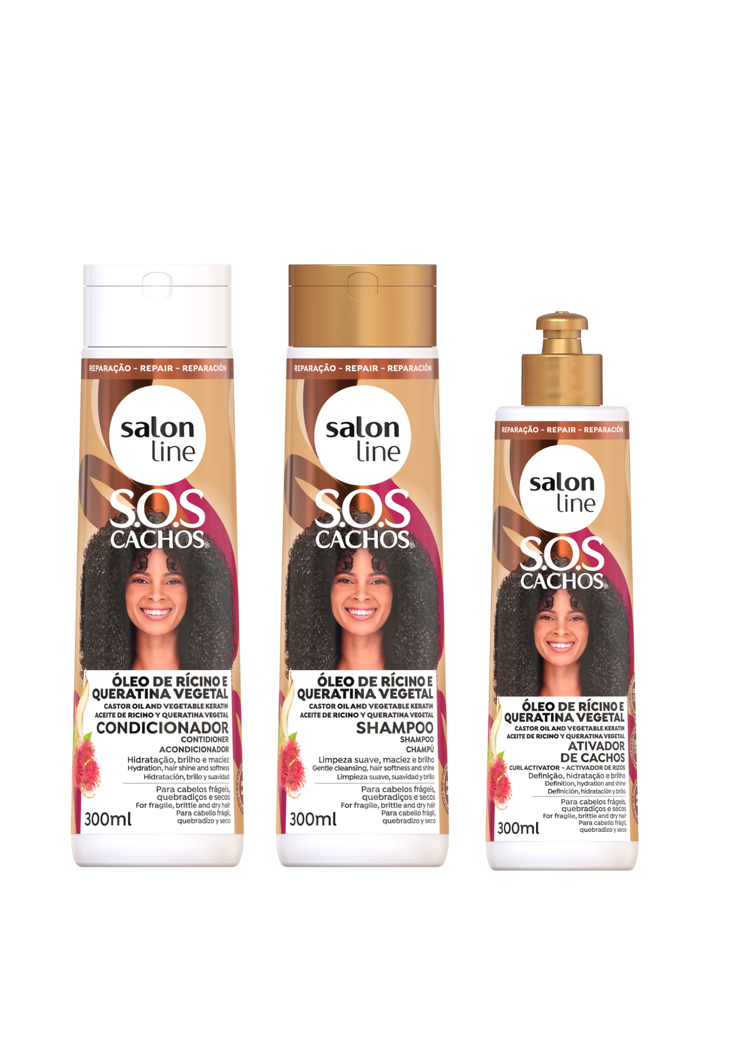 SOS Cachos Castor Oil & Keratin Set – 2-in-1 Combing Cream für Frizz-Kontrolle
