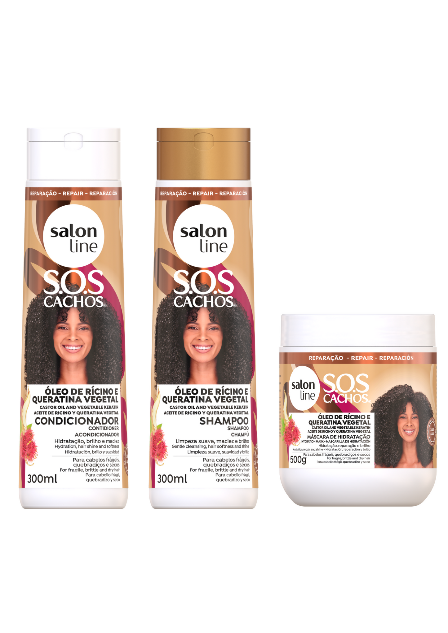 SOS Cachos Castor Oil & Keratin Set – Intensive Reparatur für trockenes Haar