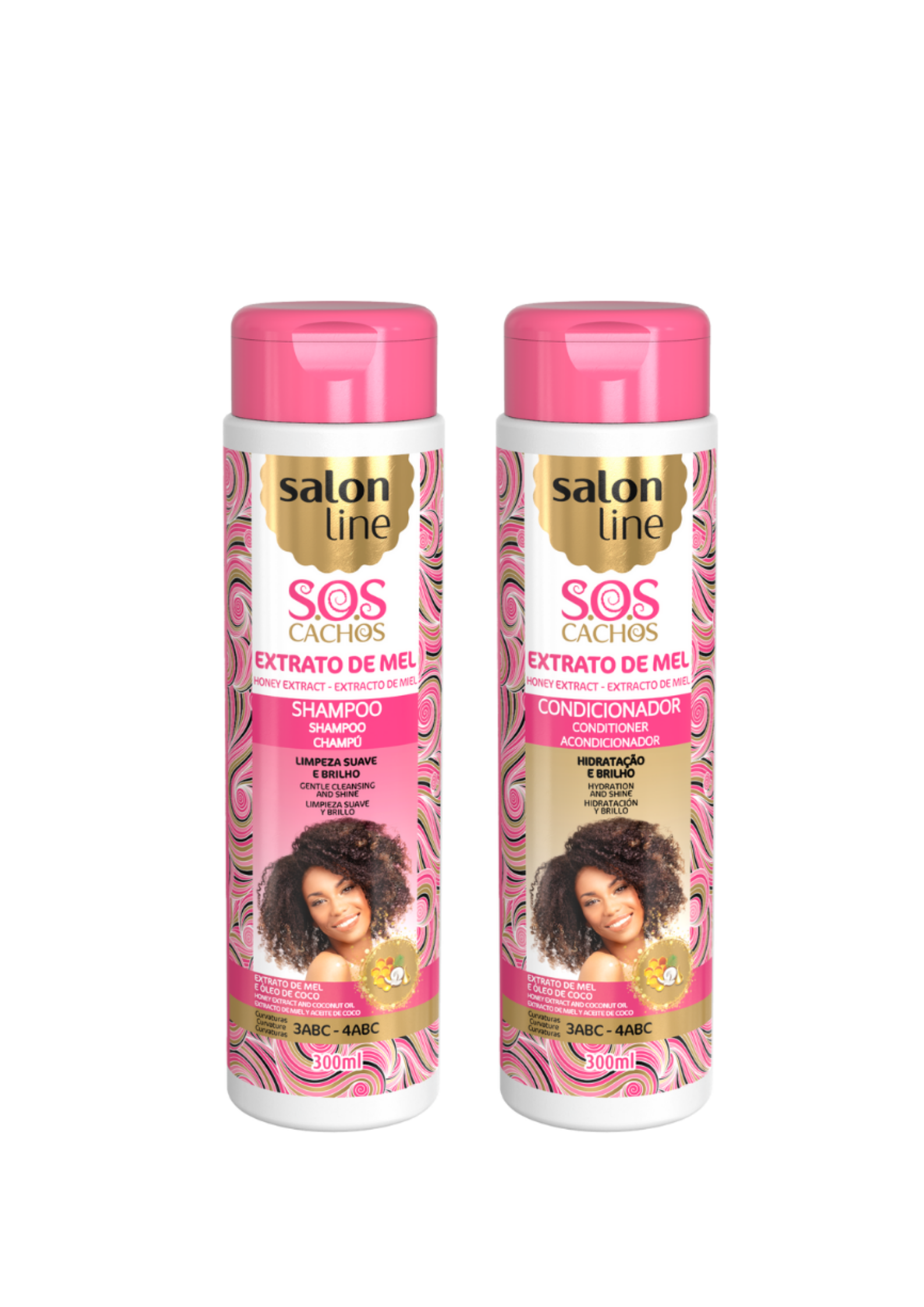 Lockenpflegeprodukte bestehend aus Shampoo und Conditioner,